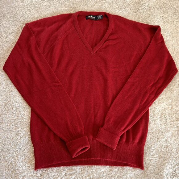 Vintage V-Neck Sweater Small Red Long Sleeve Knit Orlon Acrylic USA Par Four - Picture 9 of 9